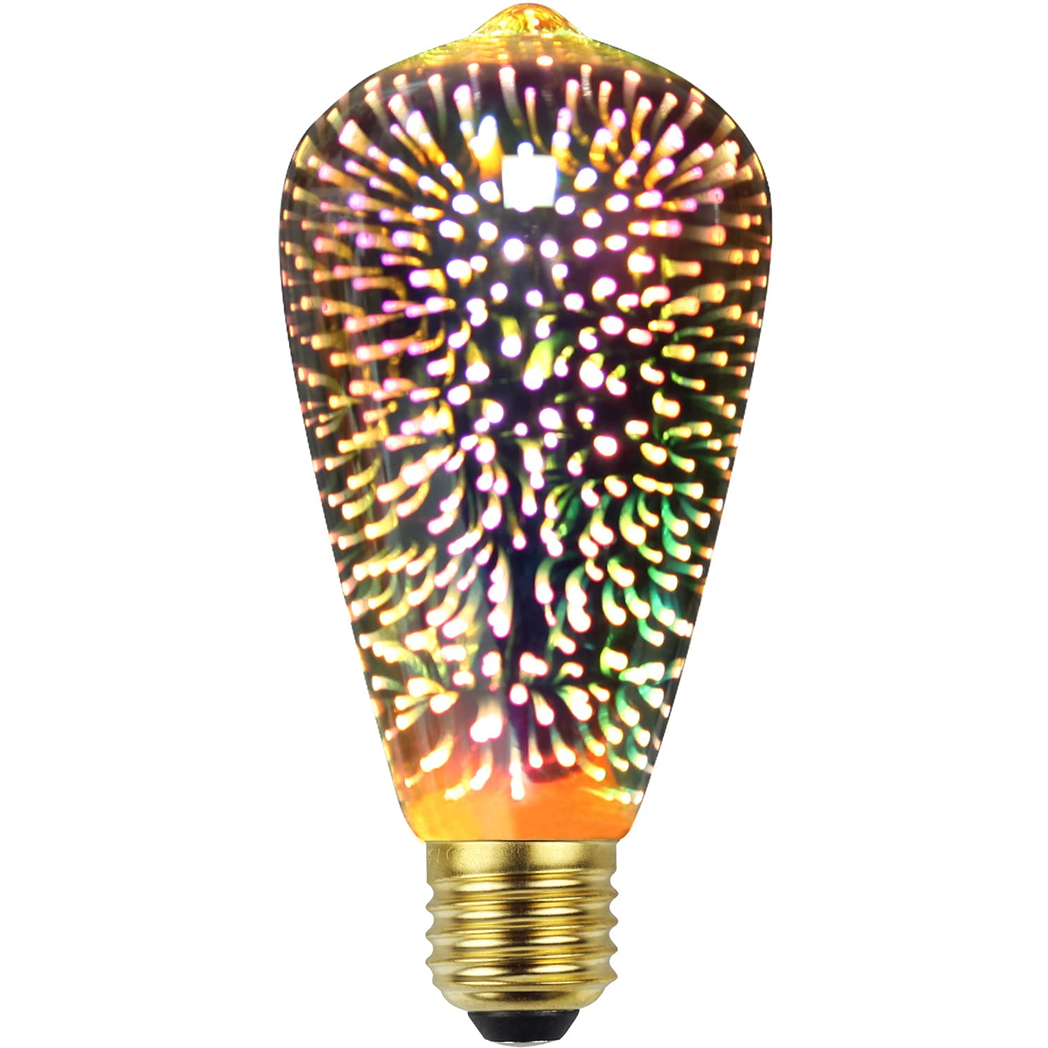 Tianfan Edison Bulb 3D Firework Led Bulb 4W 220-240V E27 Specialty Decorative Light Bulb (ST64)