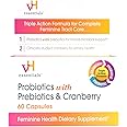 vH essentials Probiotics with Prebiotics and Cranberry Feminine Health Supplement - 60 Capsules