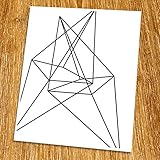 Geometric Art Print (Unframed), Modern Art Print, Abstract Art Poster, Mid-century Art, Cafe, Industrial, Loft, Wire Art, Black and White, 8x10
