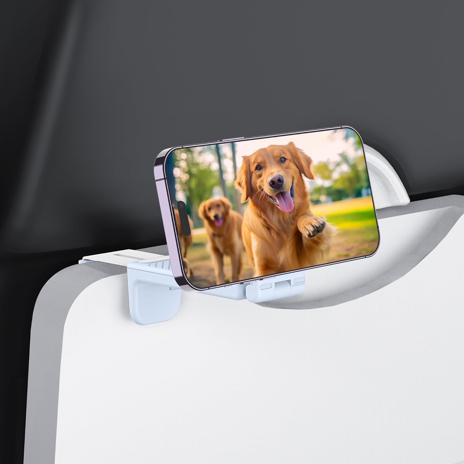 PROfezzion Magnetic Airplane Phone Holder for MagSafe, iPhone 17, 16, 15, 14, 13, 12 & All Phones, Handsfree Phone Mount for Seat Tray Table, Pocket Size Travel Essentials Accessories (Blue)