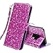 LK Galaxy S9 Plus Case,[Wrist Strap] Luxury Glitter Sparkle PU Leather Wallet Protective Case Cover with Card Slots and Stand for Samsung Galaxy S9 (Purple bling)