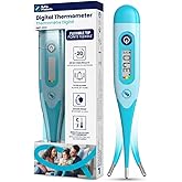 ByFloProducts Flexible Tip Digital Thermometer – Comfortable & Safe Baby Thermometer, 20Sec Fast & Accurate Readings – Oral R