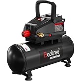 Baotree Portable Air Compressor, 4 Gallon Max 110PSI Oil Free Air Compressor Tank, 0.5HP Motor 0.6SCFM@90 PSI,1.0SCFM@40PSl Garage Air Compressors for Car Repair, Spray Painting, Woodwork Nailing