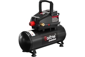 BAOTREE Portable Air Compressor, 4 Gallon Max 110PSI Oil Free Air Compressor Tank, 0.5HP Motor 0.6SCFM@90 PSI,1.0SCFM@40PSl Garage Air Compressors for Car Repair, Spray Painting, Woodwork Nailing