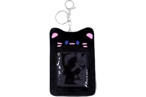 ZGMYC Cute Plush Kpop Photocard Holder with Keychain, Cartoon Bear Bunny Pig Photo Sleeve Card Holder Protector