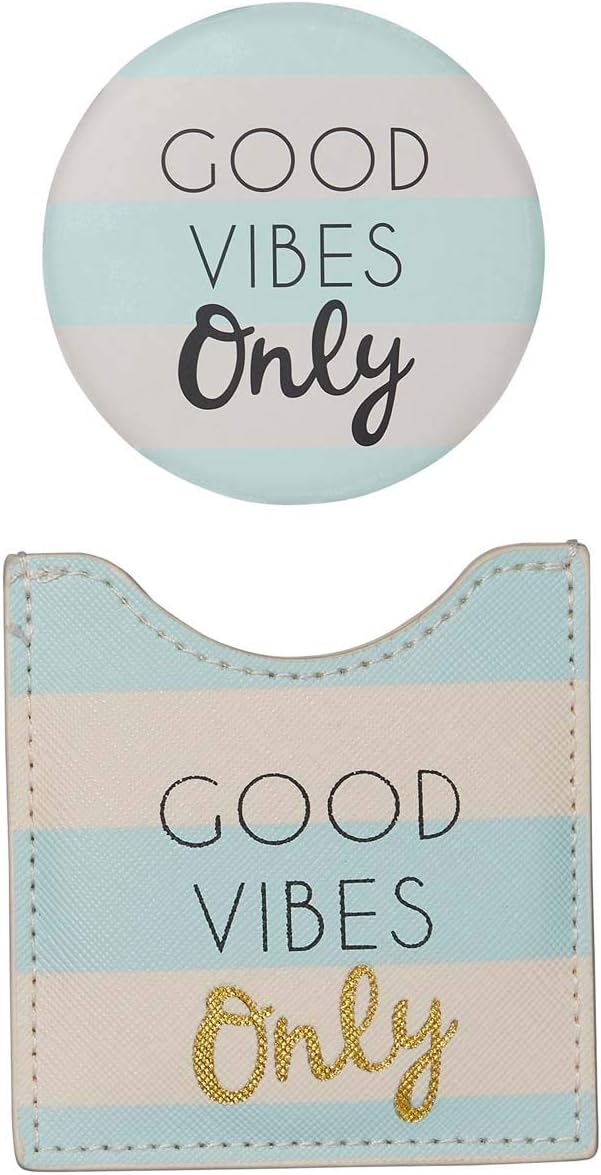 Draeger Good Vibes Only Round Pocket Mirror to Take Anywhere, Any Occasion - Dimensions 8.5 cm x 8 cm, 8L x 5W cm - Image 3