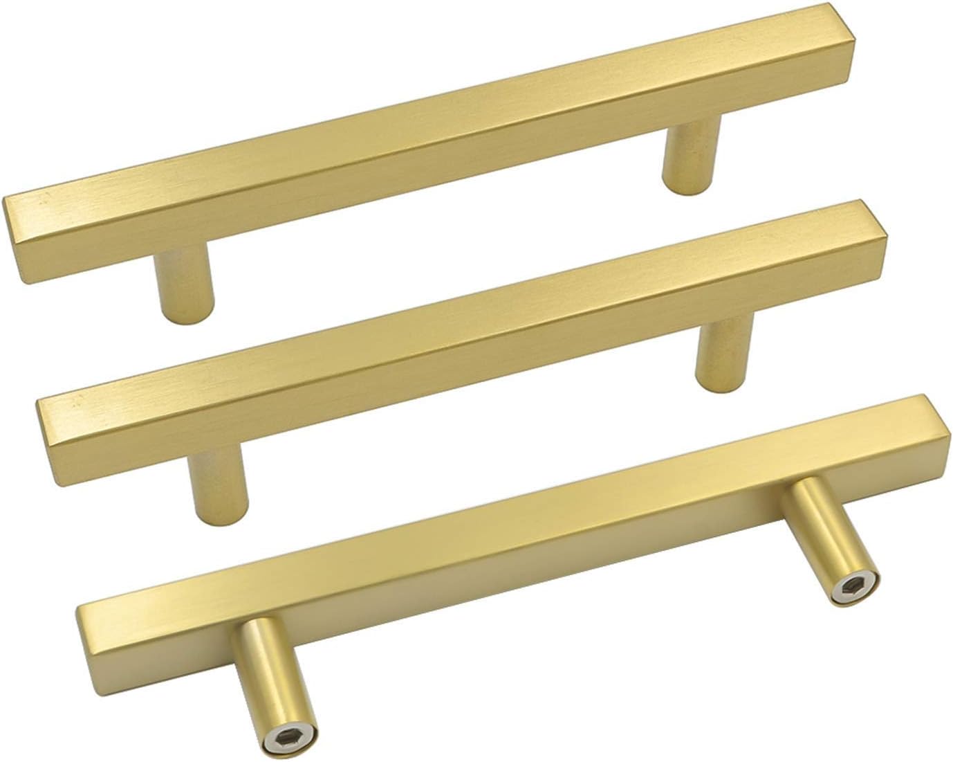 goldenwarm Gold Pulls Kitchen Hardware 20 Pack Brushed Brass