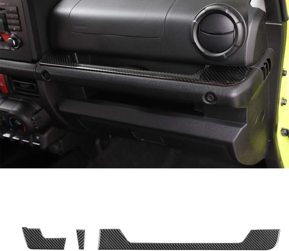 Hgcar Jimny Carbon Fiber Center Console Cover Trim, Dash Decorative Cover for Suzuki Jimny 2019-2020