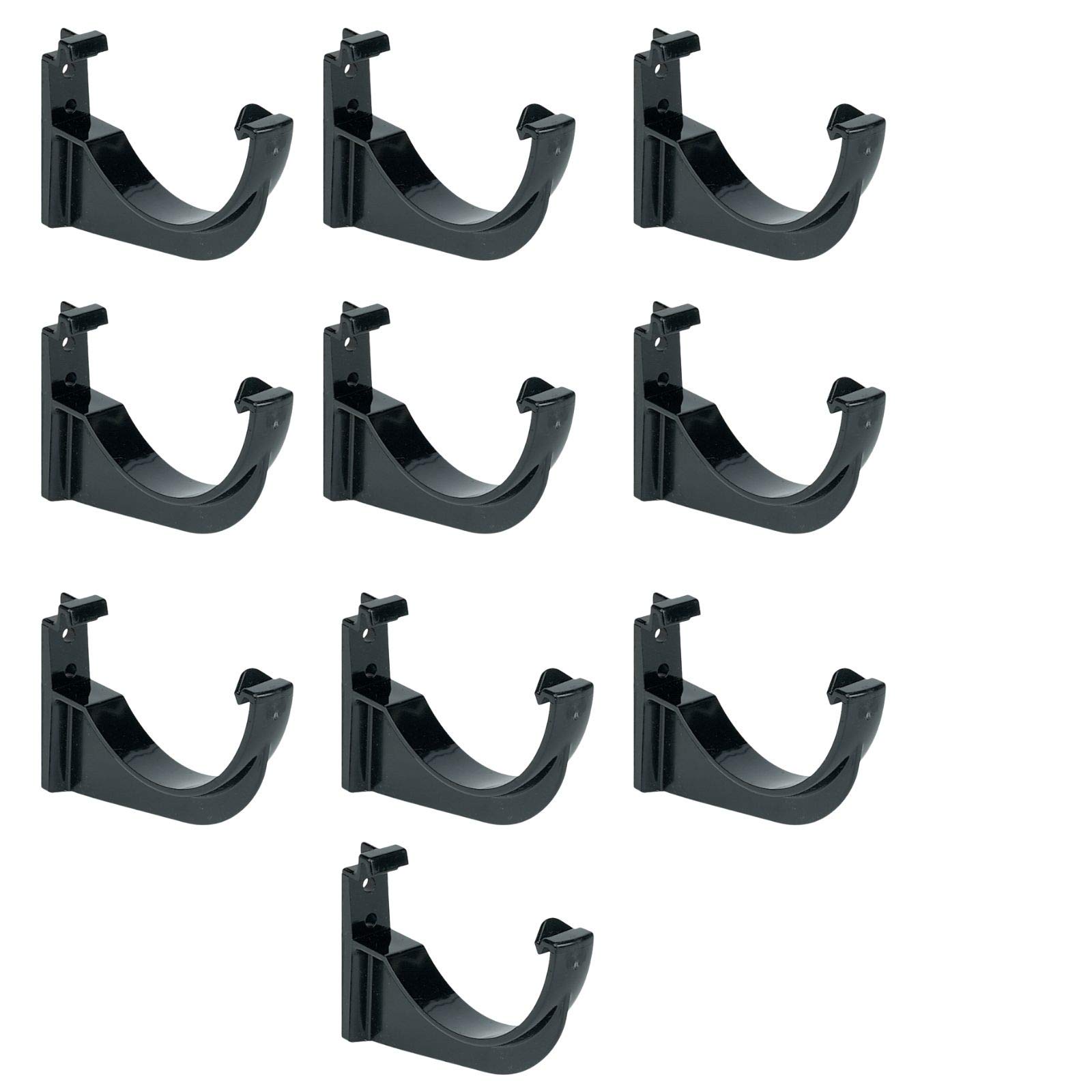 FLOPLAST 112mm Half Round Fascia Gutter Bracket - Black - Bag of 10