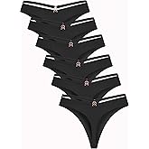 READY TO LOVE Women's Underwear Seamless Thongs 6 Pack No Show Thong Breathable Invisibles Hollow Out Sexy Panties Underwear