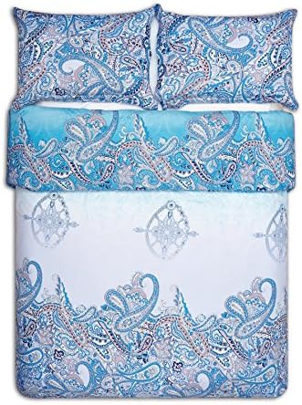 Word of Dream Silky Soft Microfiber Opulent Paisley Pattern 2PC Duvet Cover Set , Twin Size