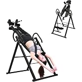 SHZULUSE Inversion Table for Back Pain Relief, 330.7lbs Capacity Heavy Duty Inversion Teeter Table with Adjustable Safety Belt &amp; Headrest, Home Back Stretcher Decompression Equipment
