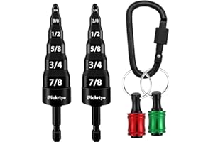 PIOKRTYE 6 in 1 HVAC Copper Expander Swaging Tool with Bit Holder, Swage Tube Expander Boring Drill Bits, Air Conditioner Copper Pipe Flaring Tool 1/4'', 3/8'', 1/2'', 5/8'', 3/4'' and 7/8'' Bits, Pack of 2