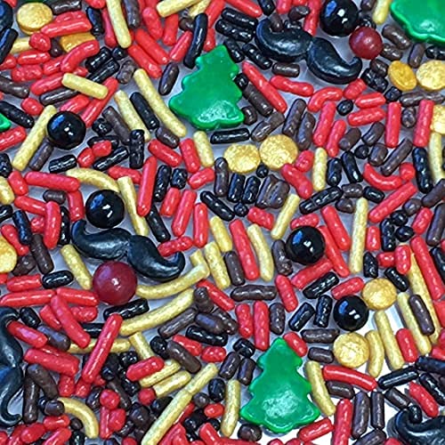 COOL MOM SPRINKLES LUMBERJACK MUSTACHE SPRINKLES MEDLEY (8 OZ.) – THEMED SPRINKLES FOR DECORATING CAKES, CUPCAKES, COOKIES & DESSERTS – MIXED IN THE USA/GLUTEN-FREE