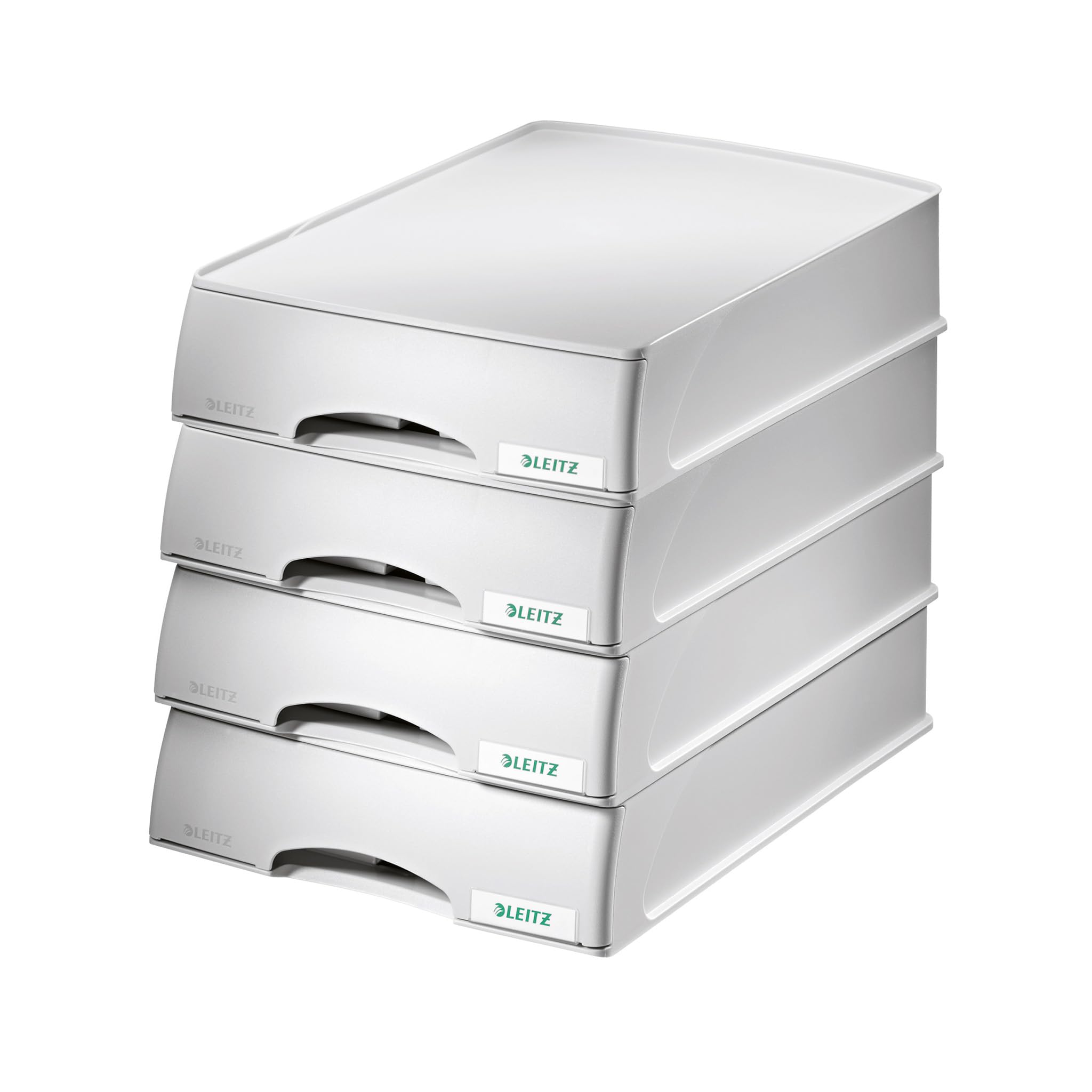 Leitz Plus 52100085 Letter Tray Drawer Set of 4 Grey
