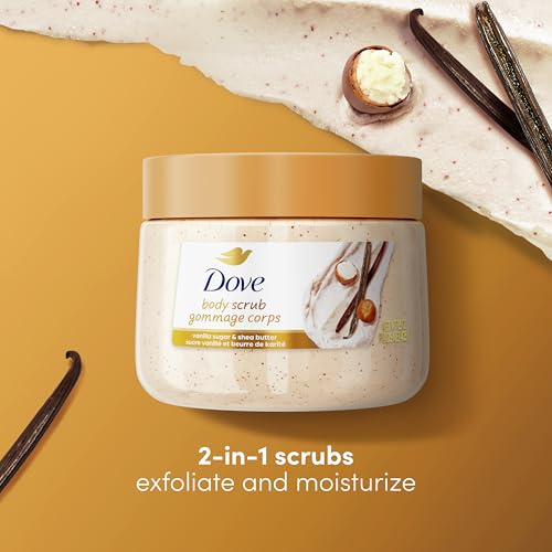 Dove Vanilla Body Scrub Exfoliates and Deeply Nourishes for Smooth, Radiant Skin 15oz - Image 3