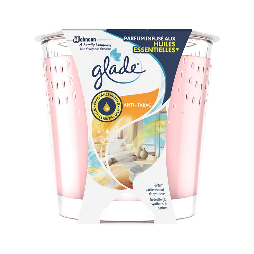 Glade Anti-Tobacco Essential Oils Infused Candle 30 Hours of Fragrance 128 g