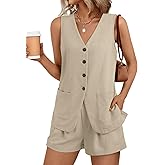 AUTOMET Summer Sets for Women Two Piece Vacation Outfits Short Set Button Down Business Casual Dressy 2 Piece Clothes 2026