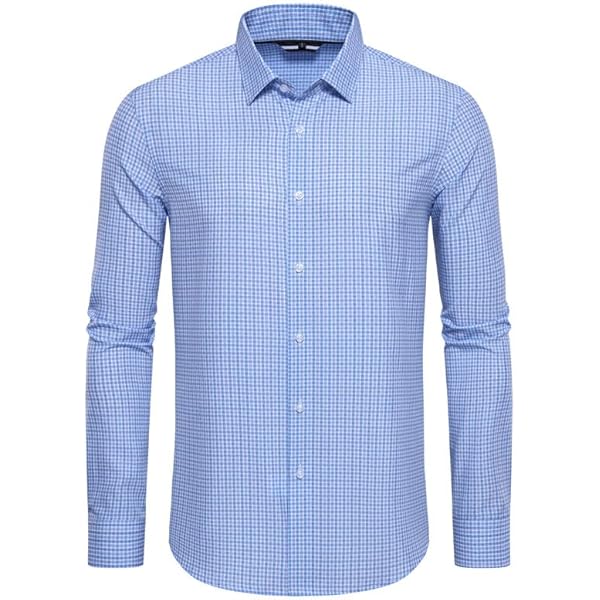 JF J.Ferrar Mens Blue Medallion Slimfit Stretch Long Sleeve Shirt Dress  Shirt 14-14.5 32-33 at Amazon Men's Clothing store