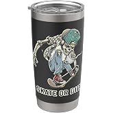 Skate or Die Quote Skeleton Skateboarder Skull Skateboarding Stainless Steel Insulated Tumbler