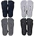 Non Skid Women Socks Yoga Ankle Socks Cotton Socks Crew Socks with Grips Perfect for Pilates,Barre Pack of 4