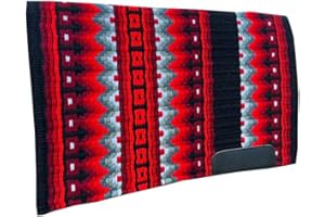 Western Show Saddle Pad/Blanket for Horses - Handmade Wool Saddle Blanket with New Zealand Design, Regular Size 34” L x 32” W