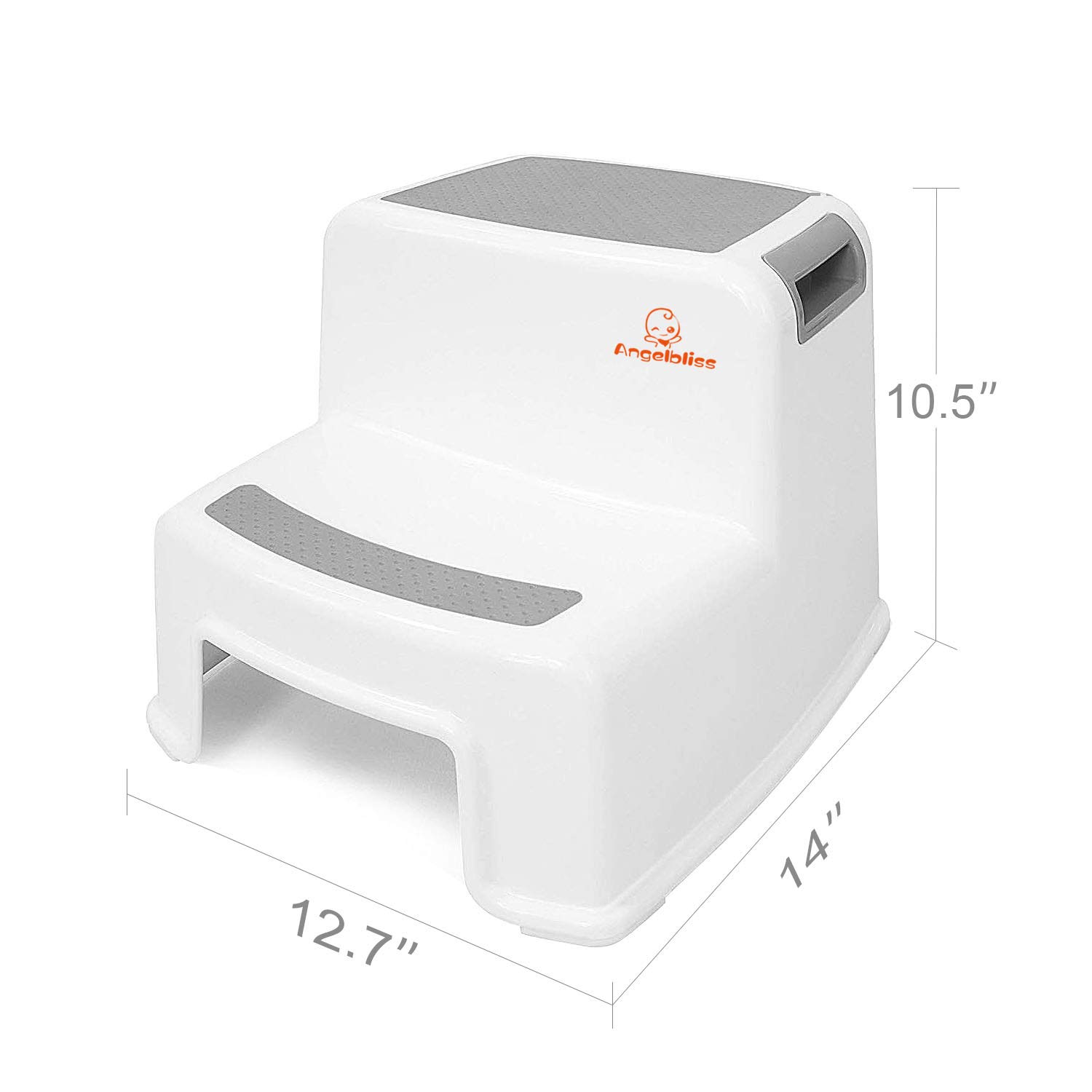 Angelbliss Dual Height 2 Step Stool for Kids, Versatile Toddler Stool with Anti-Slip Soft-Grips and Safety Anti-Slip Pads, Potty Training Stool for Bathroom, Kitchen(Gray 2 Pack) (Grey-2) : Baby