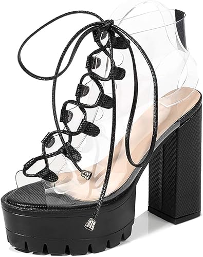 clear platform booties