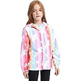 Jxstar Girls Rain Jackets Waterproof Hoodie Kids Raincoats Lightweight Windbreakers