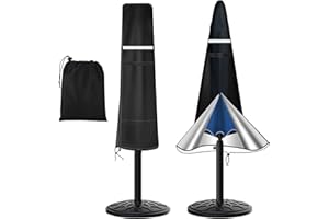 VIADOM Umbrella Covers for Outdoor Umbrellas - Small Patio Umbrella Cover for 6 ft to 9 ft Outdoor Table Umbrella - Waterproof Windproof Anti-UV Outdoor Garden Parasol Cover with Cover Storage Bag, Black