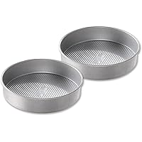USA Pan Bakeware Round Cake Pan, 9 inch, Nonstick & Quick Release Coating, Made in the USA from Aluminized Steel, Set of 2