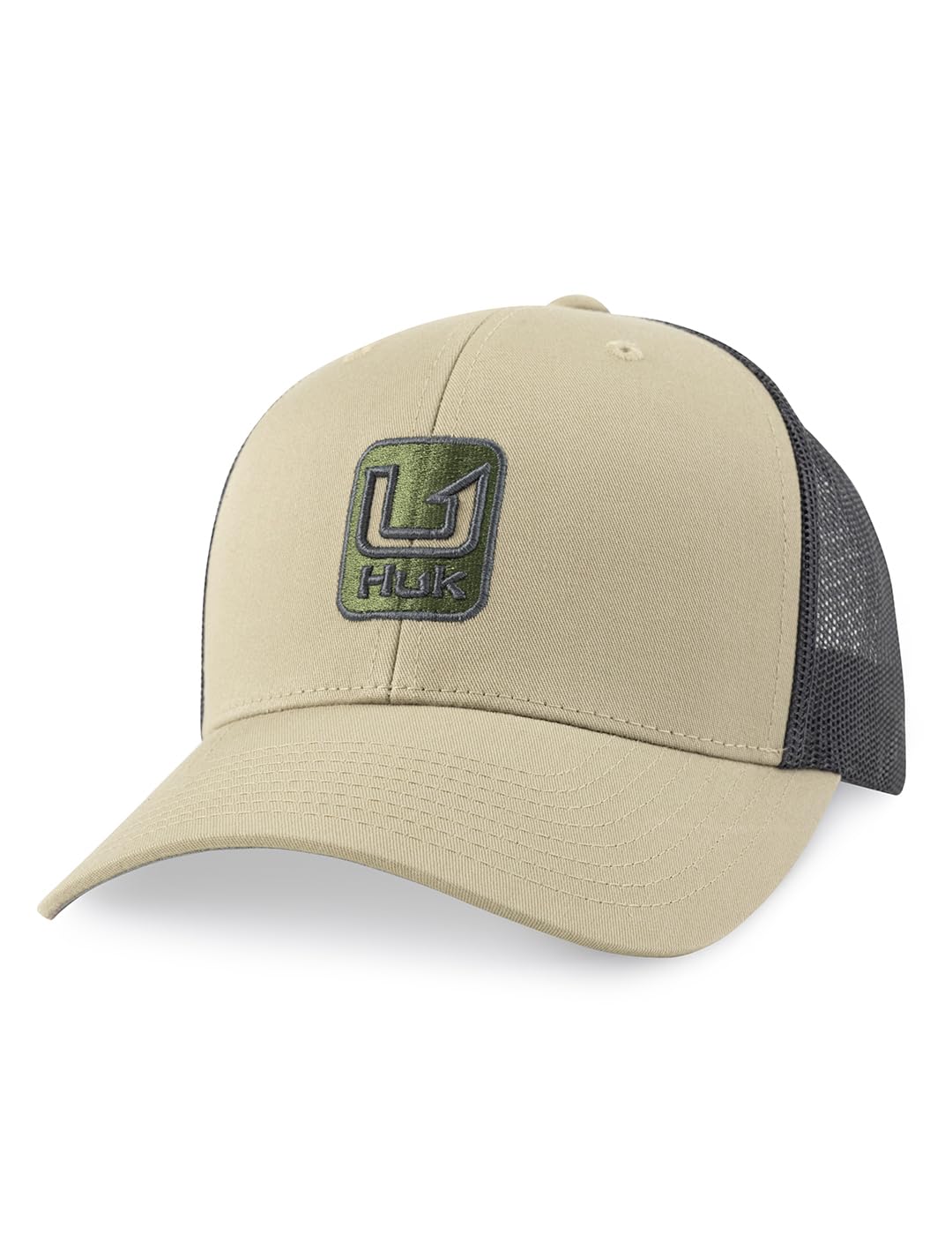 HUK Mens Trucker Hat, Anti-Glare Snapback Fishing Hat for Men, Stacked U - Overland Trek, One Size Image