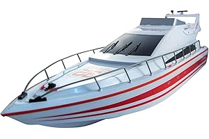 POCO DIVO Atlantic Yacht Luxury Modern Cruise 28" RC Model Boat Radio Remote Control Speed Watercraft Racing Ship, Red