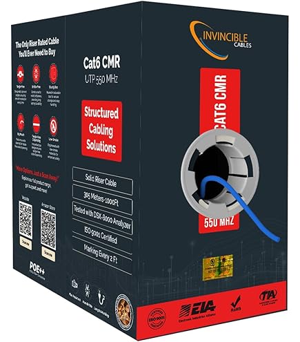 Amazon.com: Cat6 Outdoor (CMX) 1000ft Cable | 100% Solid Copper