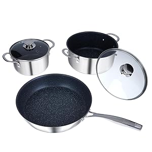 Curtis Stone Stainless Steel Dura-Pan Nonstick 5-piece Cookware Set