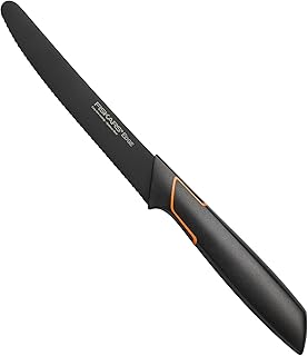 Fiskars Tomatenmesser, Modernes Design, Gezahnte Klinge, Gesamtlänge: 25 cm, Qualitätsstahl/Kunststoff, Edge, 1003092