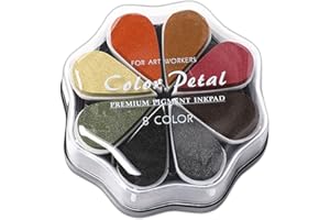 WUMUZAI 8 Colors Stamp Ink Pad, Washable Ink Pads for Stamping, Rainbow Stamp Pads, Craft Thumbprint Ink Pad, Color Petal Ink