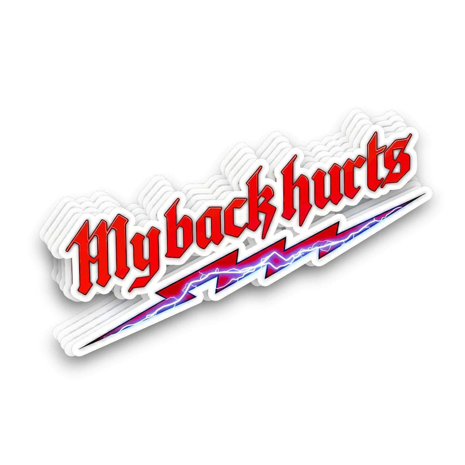 Photo 1 of (5pcs) My Back Hurts Funny Sticker 4 inch, Electrician Construction Welder Carpenter Sticker Decal, Waterproof Vinyl Decals for Hard Hats, Laptops, Motorcycles, Humorous Gift for Builders