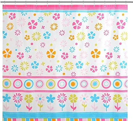 Amazon ノーブランド品 かわいい ポップな お花 デザイン シャワーカーテン 180 180cm 間仕切りにも シャワーカーテン ホーム キッチン オンライン通販