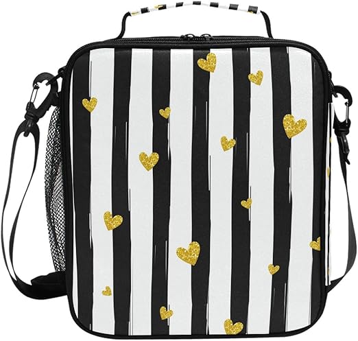 black and gold lunch box