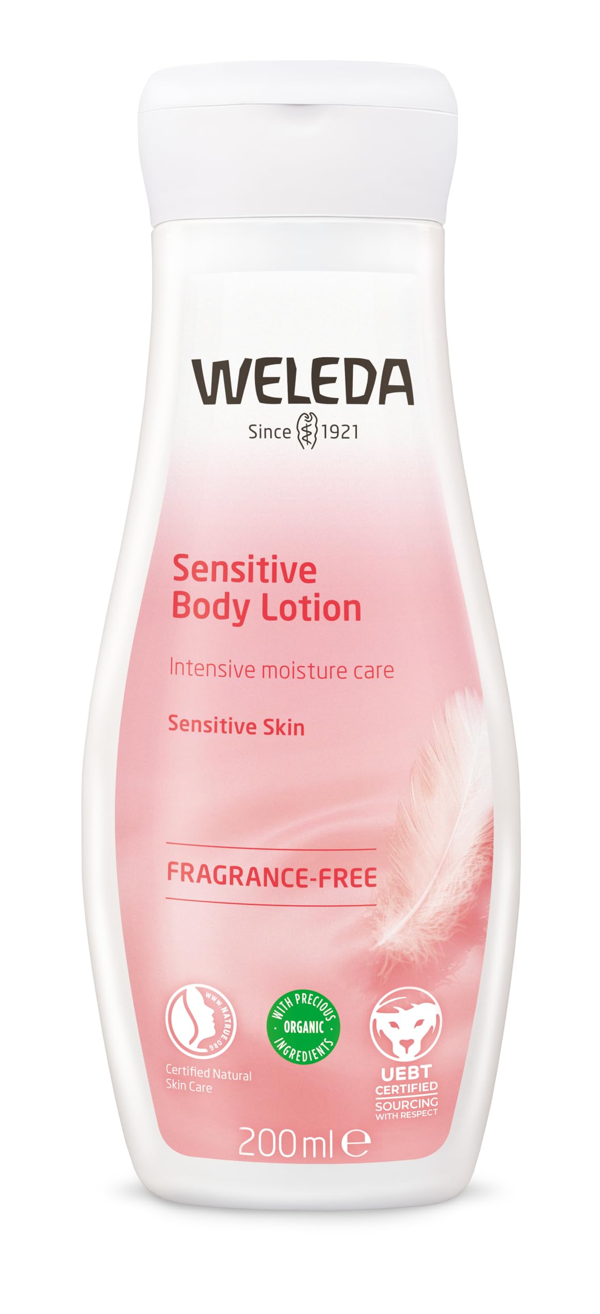 Weleda Sensitive Body Lotion, Body Moisturiser, Moisturising Cream For Men & Women, Fragrance Free, 100% Certified Natural, Organic, Vegan, 200ml