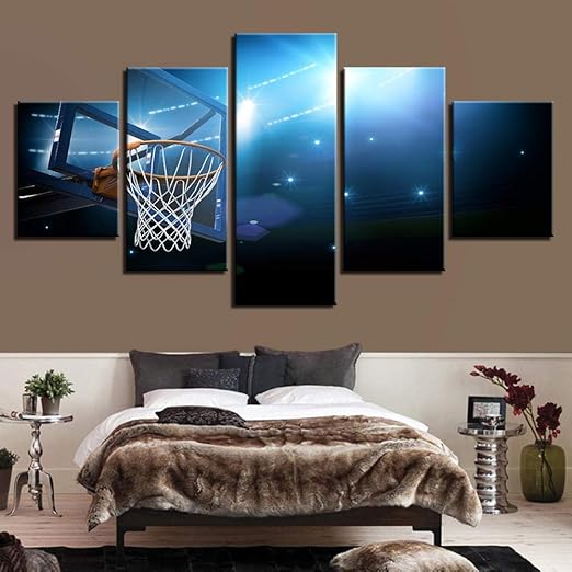 dxycfa Fünf Aufeinanderfolgende Gemälde Basketball Stehen Wandbild Bild