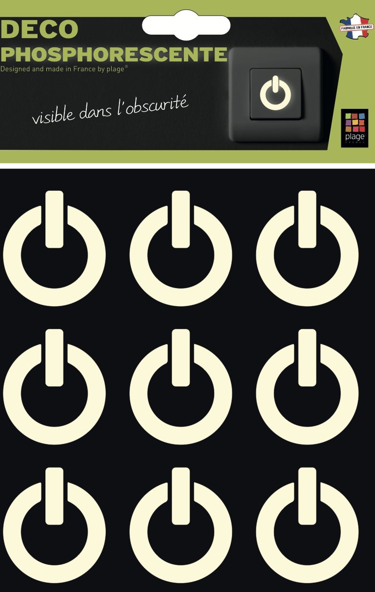 PLAGE 156023 Glow in the Dark Stickers on off [15 x 17 cm, Vinyl, White, 17x15cm, 1 sheet