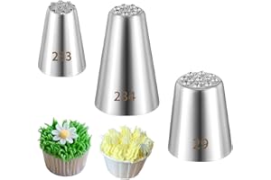 Stainless Steel Grass Piping Tips – 3pc Cake Decorating Nozzle Set 233 234 29 for Fur, Nest, Grass & Hair Icing Creations for