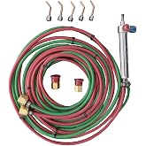 Gentec Small Torch Basic Kit Oxy/Acetylene 12' FT Hose American Fittings with 5 Tips (#2-6)