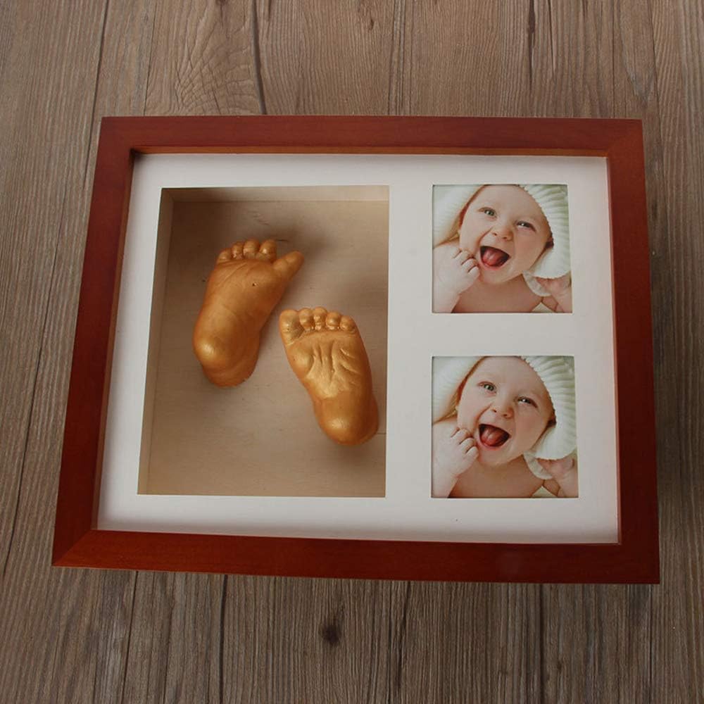 QWERTOUR 3D Baby Hand Foot Mold Print Photo Frame DIY Plaster Casting Kit Stereo Clone Handprint Footprint Memorial Grow Record Souvenir,B