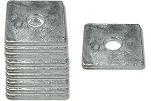 Suprwin Square Washers Plate- Heavy Duty Galvanized Steel Gasket Square Nut Fastener Hardware Flat Pad Spacer (5/8331/8)