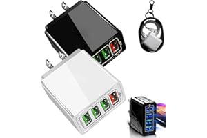 VLJSFKH 2026 Upgraded Phone Charger, Fast Charging, 4-Port Wall Charger, with Intelligent Temperature Control and Multi Protection System, Universal Compatibility for All Phones (Black+White)