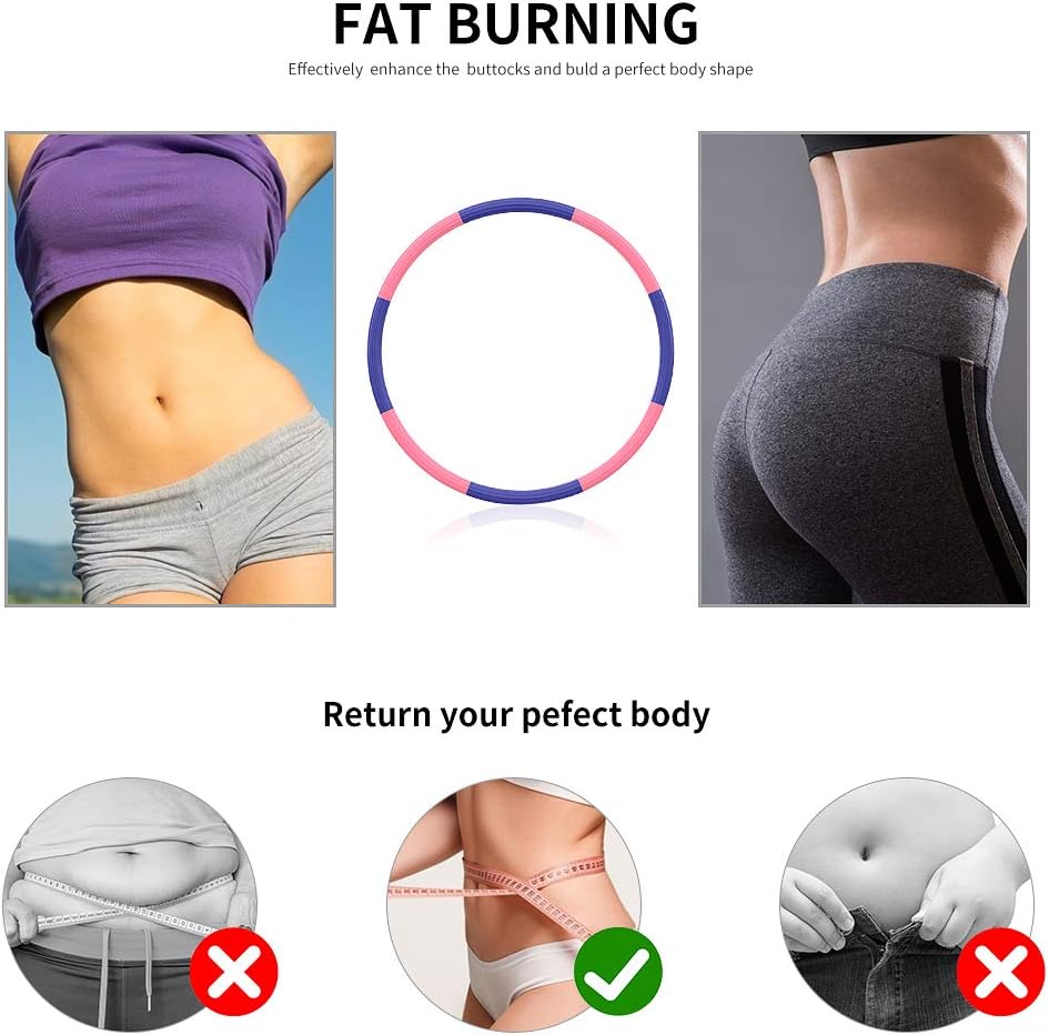Yibaision Hoola Hoop for Adults, Weighted Hoola Hoop for Weight Loss, 2.7lb Upgrade Stainless Steel Hoola Hoops with Thicker Premium Foam, Fit for Soft Fitness Exercise Burning Fat Workout: Toys & Games