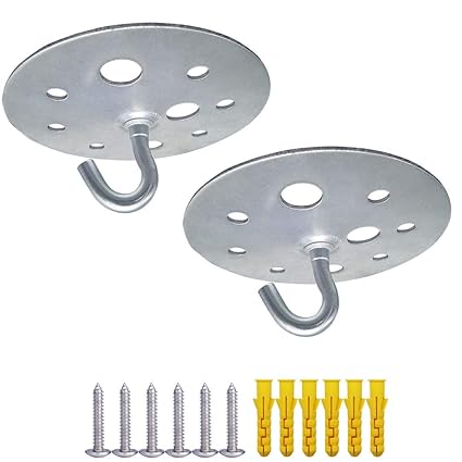 Janeyi 2 Pack Round Base Metal Ceiling Hook 73mm Chandelier Hook